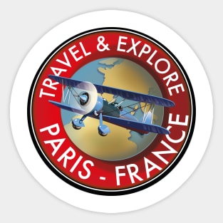 Travel & Explore Paris France Logo Sticker